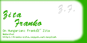 zita franko business card